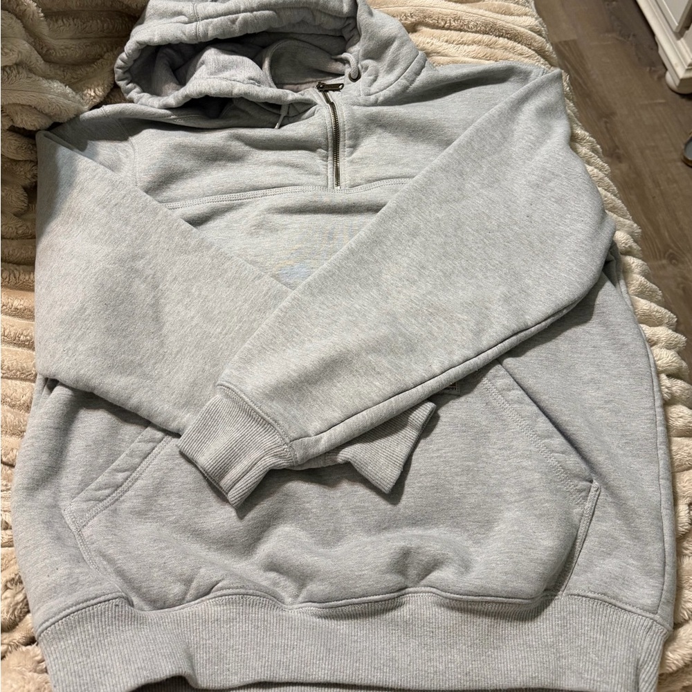 Men’s Carhartt Rain Defense Gray Quarter-Zip Hoodie - Size Large - Picture 2 of 4